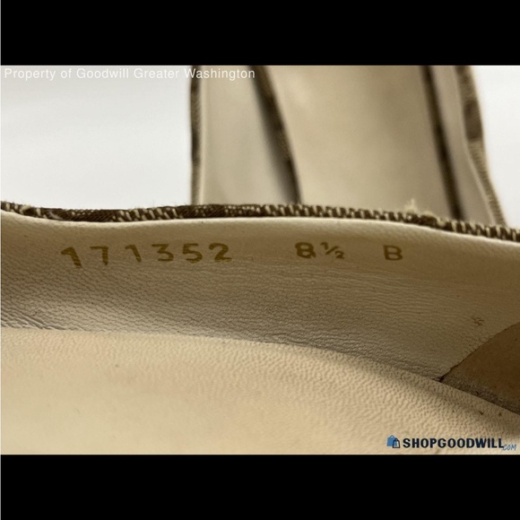 Gucci Beige GG Canvas  Horsebit Peep Toe Pumps - Picture 4 of 15